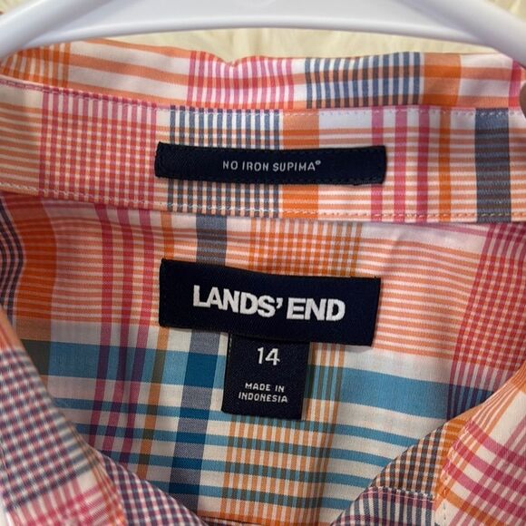 Lands' End Women’s Multicolor Plaid Shirt Size 14 - Picture 5 of 6